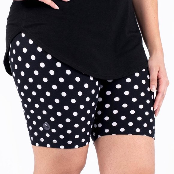 Sweetlegs black & white polka dot bike shorts NWT - Picture 1 of 10